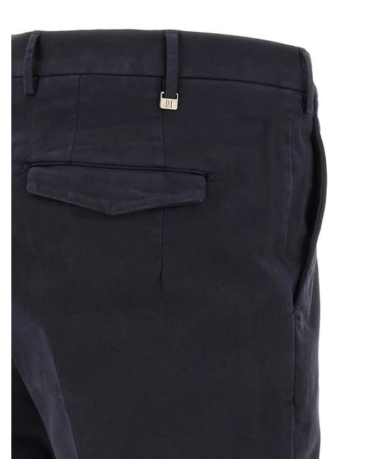 PT Torino Blue Master Logo-Plaque Tailored Trousers for men