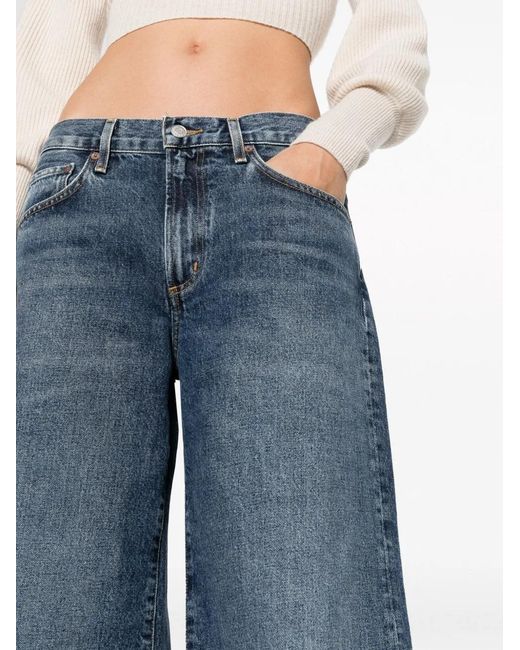 Agolde Blue Clara Organic-Cotton Flared Jeans