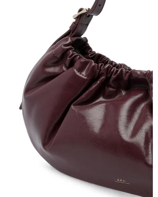 A.P.C. Purple Ninon Leather Shoulder Bag
