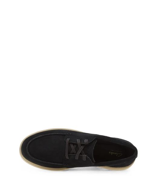 Clarks Black Lockford Boat Shoes for men