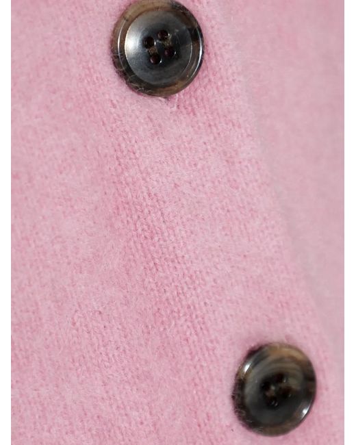 Lisa Yang Pink Brushed Button Cardigan
