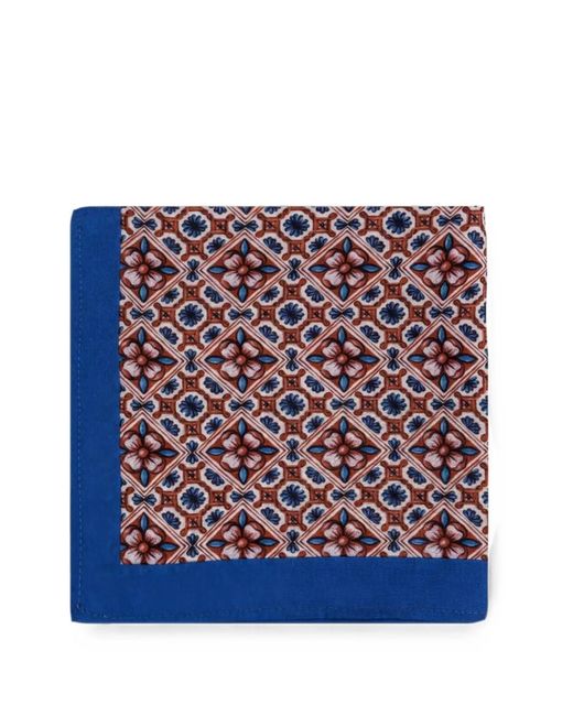 813 Ottotredici Blue Flower-Pattern Scarf for men