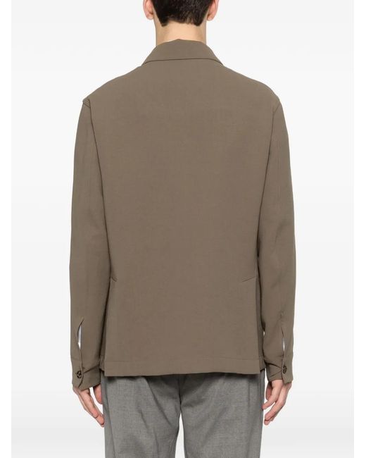 Montecore Brown Button-Fastening Flap-Pockets Jacket for men