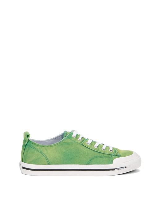 DIESEL Green Lace-Up Sneakers for men