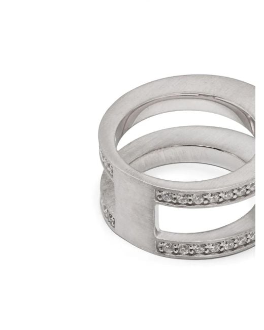Tom Wood White Vault Double Zirconias Rings