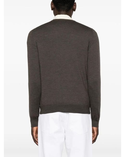 Tagliatore Brown Marley Crew-Neck Long-Sleeve Sweater for men