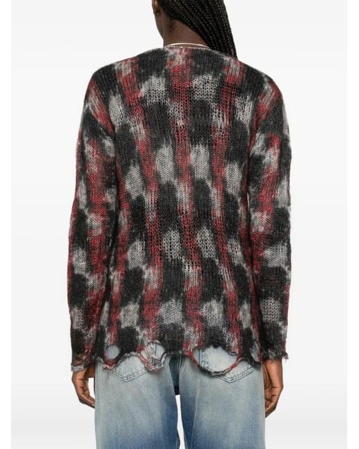 R13 Gray Printed Boyfriend Cardigan