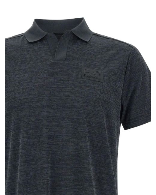 EA7 Poloshirt Met Logopatch in het Black voor heren