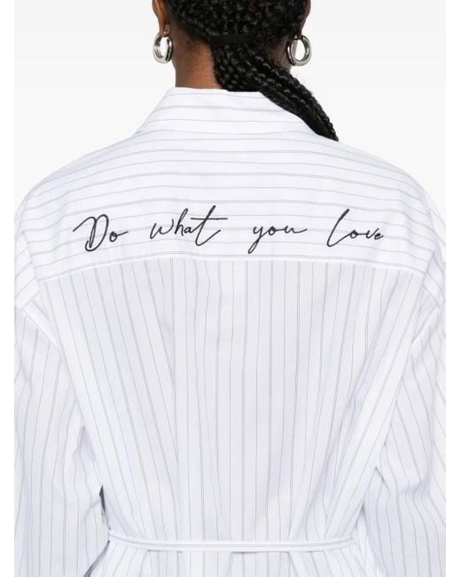 Twinset ストライプ ラップシャツ White