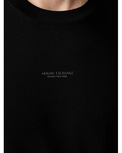 ARMANI EXCHANGE Black Logo-Print T-Shirt for men