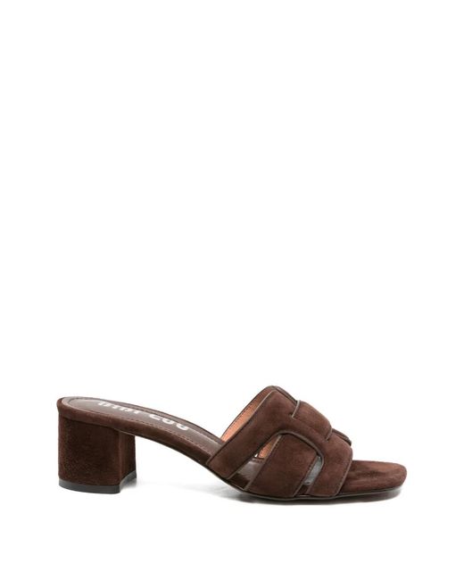 Bibi Lou Brown Suede Mules