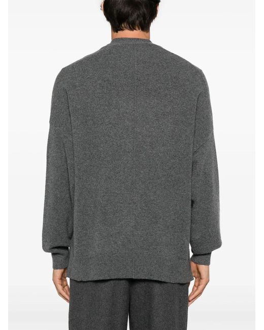 Extreme Cashmere Gray V-Neck Cashmere-Blend Cardigan