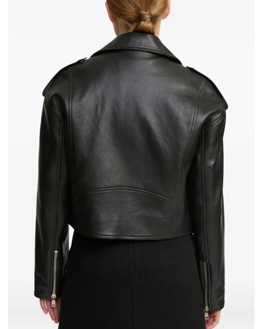 Yves Salomon レザーライダースジャケット Black