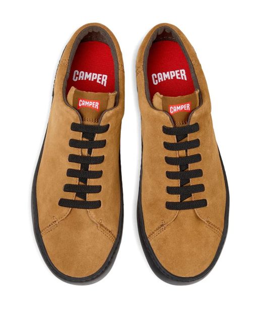 Camper Brown Peu Touring Lace-Up Suede Sneakers for men