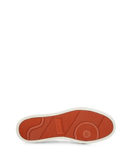 Gant Black Leather Suede-Panelled Sneakers for men