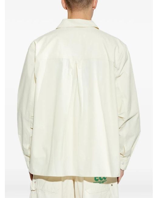 Willy Chavarria White Chest-Pocket Buttoned Shirt for men