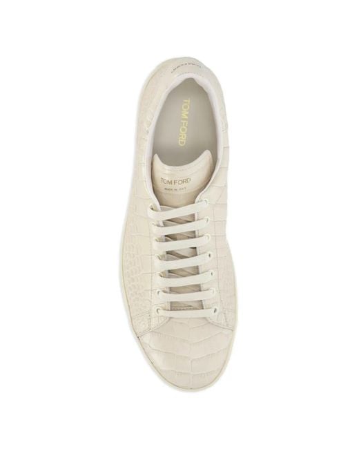 Tom Ford Natural Embossed Warwick Sneakers for men
