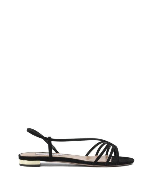 Aquazzura White Talk To Me Strappy Suede Sandals
