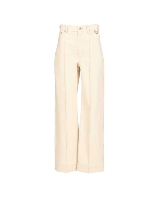 DURAZZI MILANO White Panelled Wide-Leg Jeans