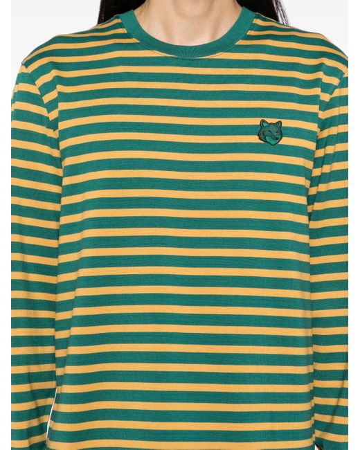Maison Kitsuné Green Fox Head Long-Sleeved T-Shirt for men