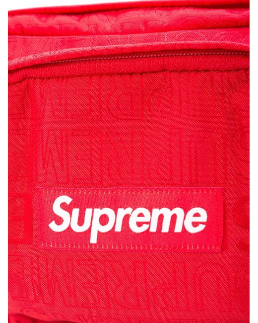 Supreme Logo Patch Shoulder Bag in Red 