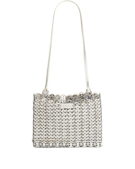 Rabanne White 1969 Chain-Link Leather Shoulder Bag