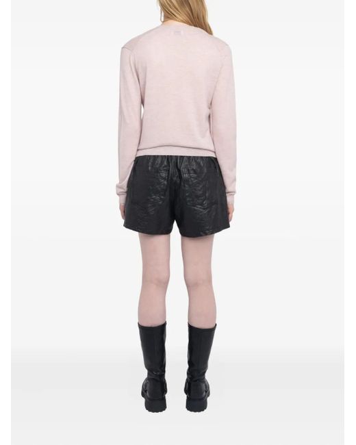 Zadig & Voltaire Pink V-Neck Knitted Jumper