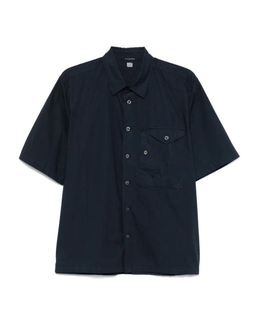 Camisa con logo bordado C P Company de hombre de color Blue