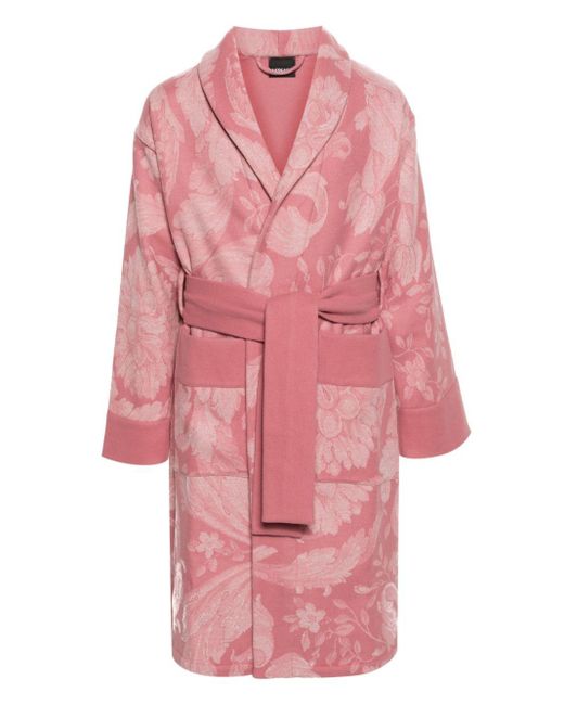 Versace Barocco Jacquard Robe in het Pink