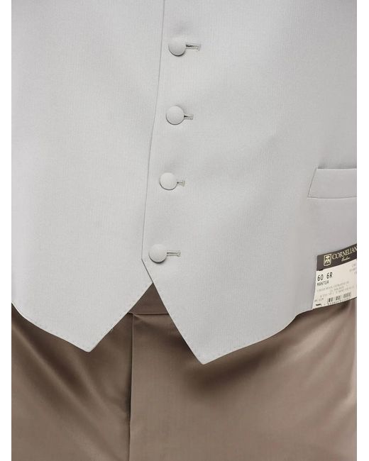 Corneliani White Five-Button Waistcoat for men