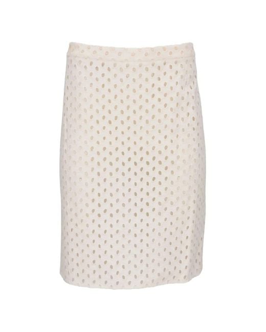 Tom Ford White Minijupe À Œillets Brodés