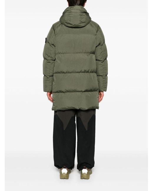 Stone Island Green Nylon Padded Parka Coat for men