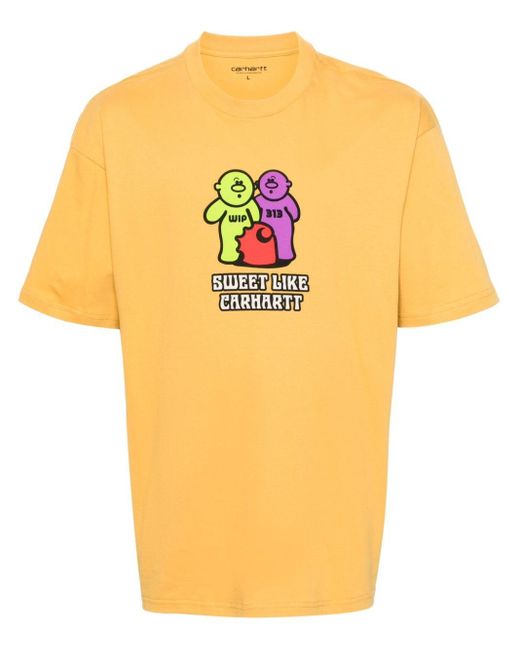 Carhartt Orange Gummy-print Cotton T-shirt for men