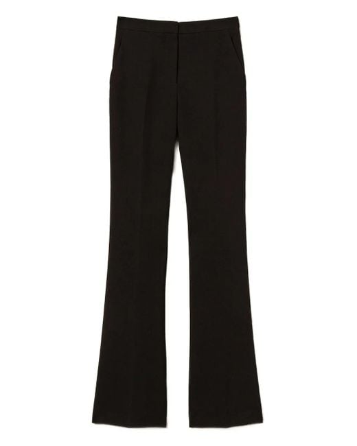 Twinset Black Flared Side-Pocket Trousers