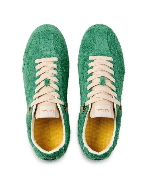 Paul Smith Green Shaggy Suede Sneakers for men