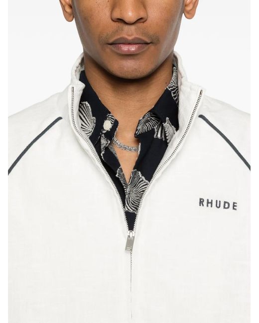 Rhude White Ramona Panelled Zip-Up Jacket for men