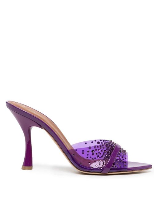 Malone Souliers Leather Julia 70mm Peep-toe Mules in Purple | Lyst UK