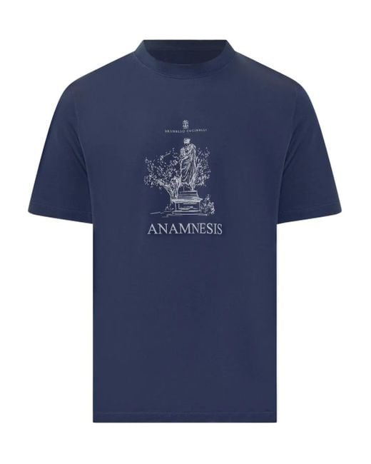 Brunello Cucinelli Blue T-Shirt for men