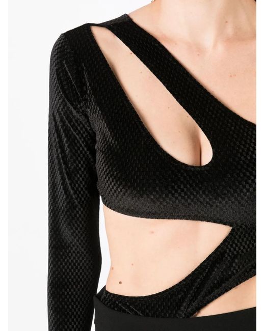 Amir Slama Black Cut-Out Detail Velvet Body