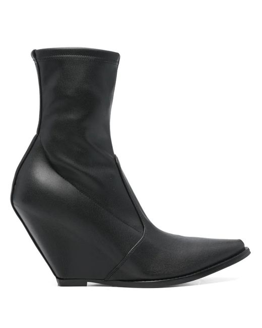 B1ARCHIVE Black 100Mm Wedge Point-Toe Ankle Boots