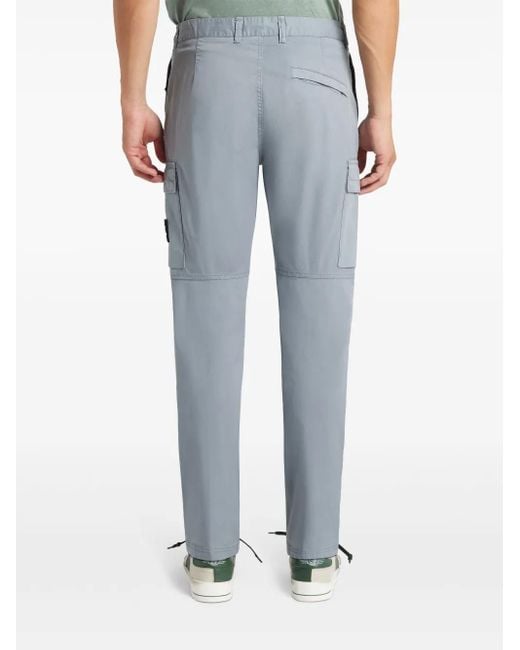 Stone Island Blue Compass-Badge Trousers for men