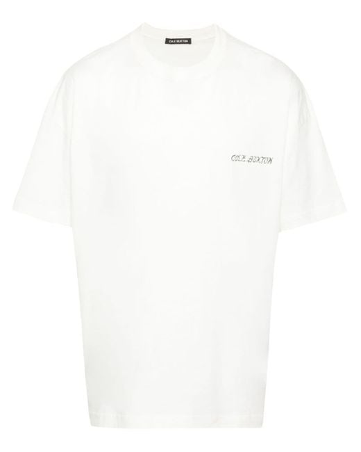 Camiseta Flame con logo estampado Cole Buxton de hombre de color White