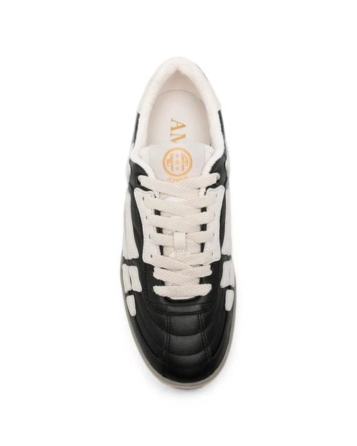 Amiri White Pacific Bones Leather Sneakers for men