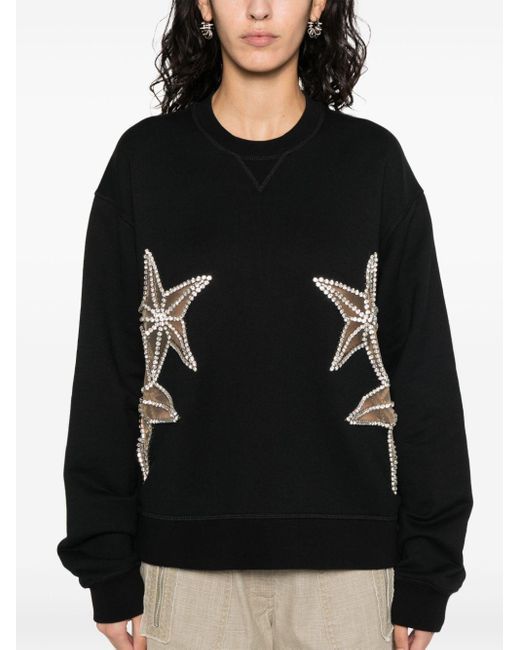 DSquared² Katoenen Sweater Verfraaid Met Kristallen in het Black
