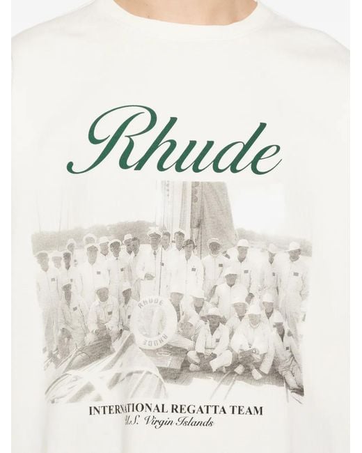 Rhude White Script Tee for men