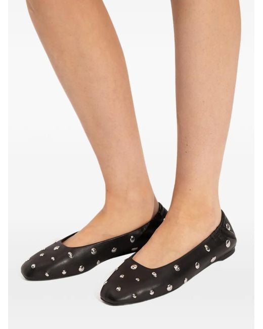 Kate Spade Black Halo Stud-Embellished Ballet Flats