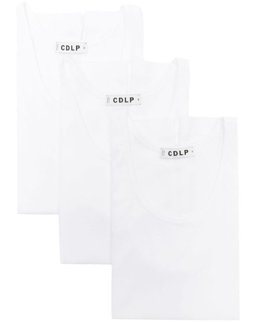 CDLP White Scoop-neck Tank Top (pack Of Three) for men