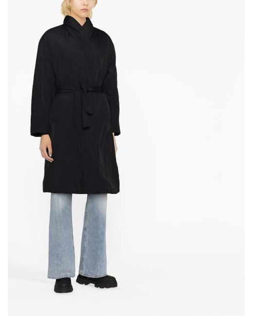 Calvin Klein Black Padded Single-Breasted Coat