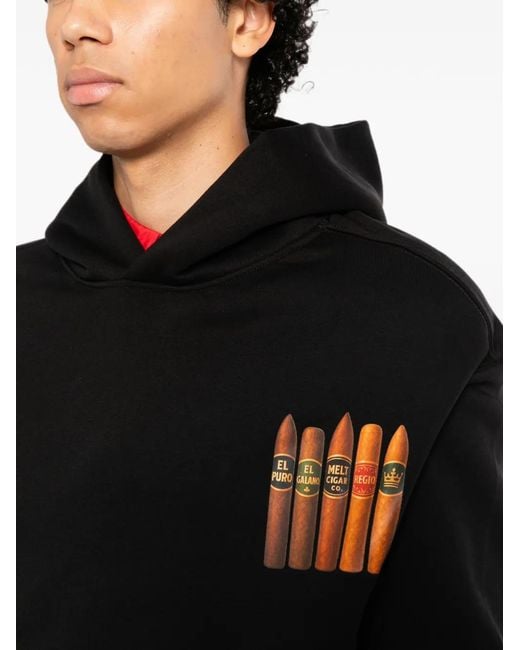 Melt Black Graphic-Print Hoodie for men