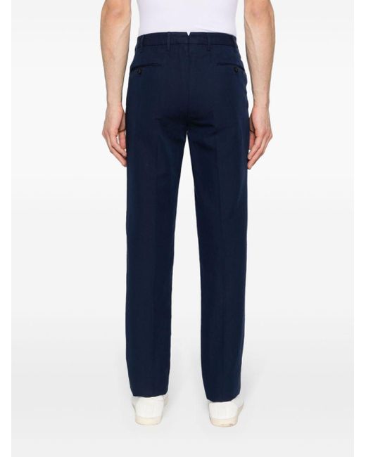 Incotex Blue Mid-rise Tapered Trousers for men